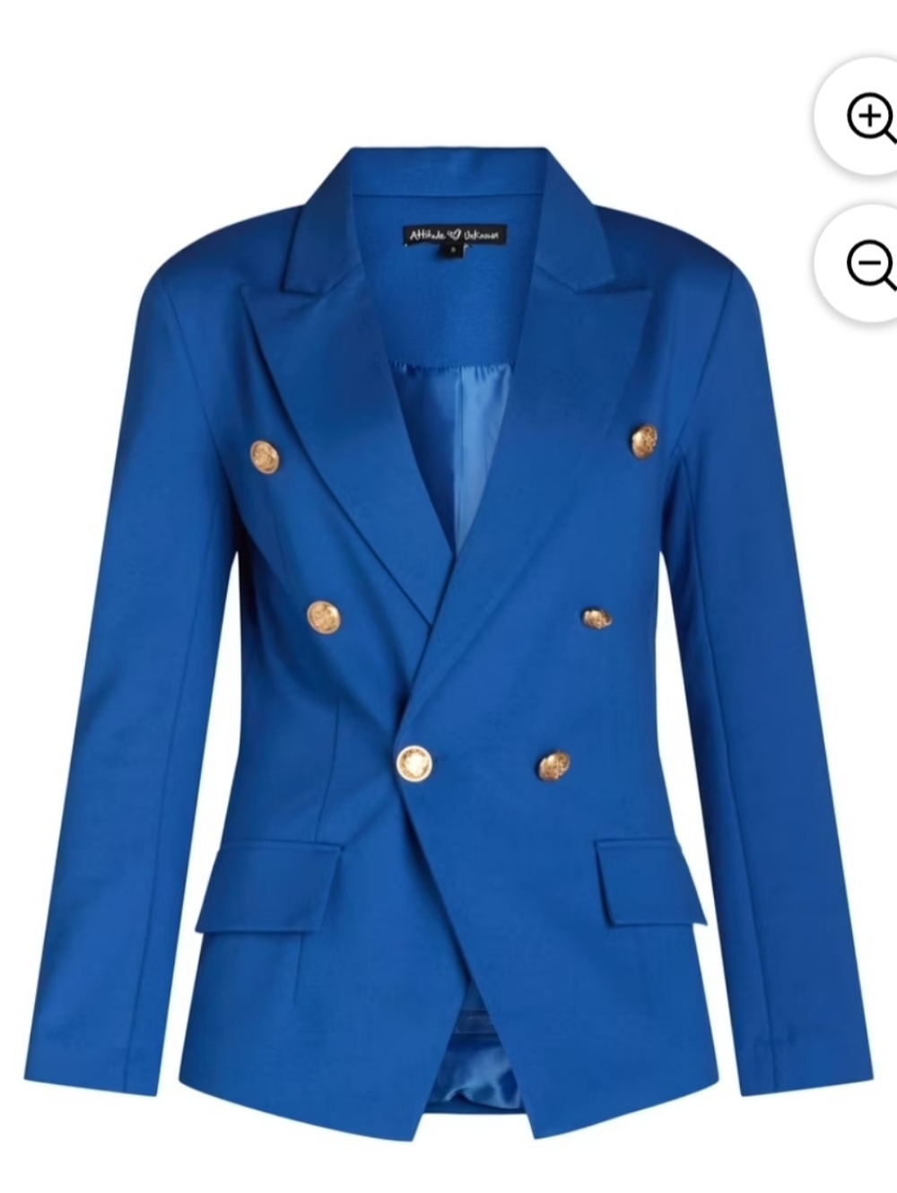 Blue Double-Breasted Women's Blazer Jacket